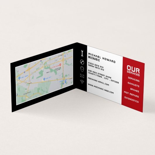 Auto-engine, automatische mechanisme en reparaties visitekaartje (Binnen)