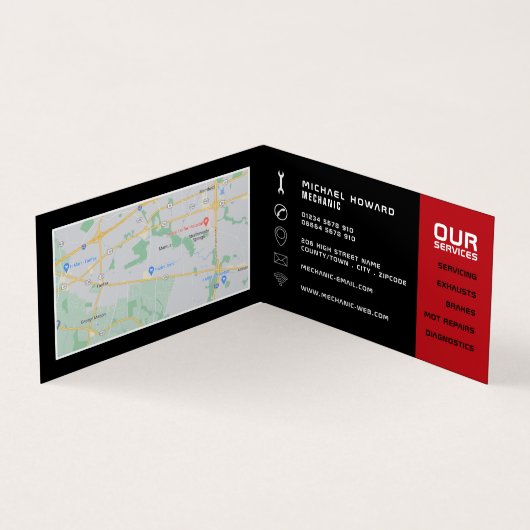 Auto-engine, automatische mechanisme en reparaties visitekaartje (Binnen)