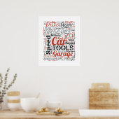 Auto-enthousiast Woordwolk Poster (Keuken)
