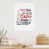 Auto-enthousiast Woordwolk Poster (Keuken)