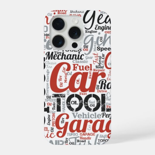 Auto-enthousiast Word Cloud iPhone Hoesje (Achterkant)