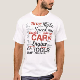 Auto-enthousiast Word Cloud T-shirt