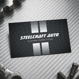Auto Fabricage Racing Strepen Zwart Visitekaartje