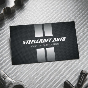 Auto Fabricage Racing Strepen Zwart Visitekaartje