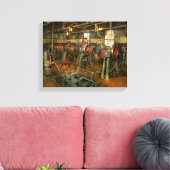 Auto - Fabriek - Motor testen 1903 Canvas Afdruk (Insitu (Woonkamer))