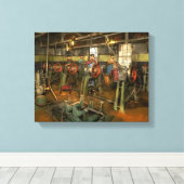 Auto - Fabriek - Motor testen 1903 Canvas Afdruk (Insitu (Houten vloer))
