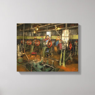 Auto - Fabriek - Motor testen 1903 Canvas Afdruk