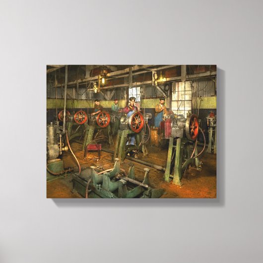 Auto - Fabriek - Motor testen 1903 Canvas Afdruk (Voorkant)