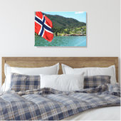 Auto ferry in Noorwegen canvas print (Insitu (Slaapkamer))