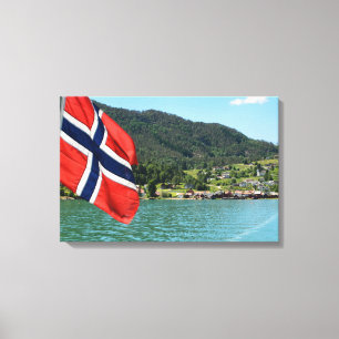 Auto ferry in Noorwegen canvas print