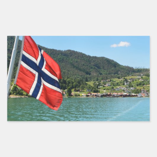 Auto ferry in Noorwegen rechthoekige sticker (Voorkant)