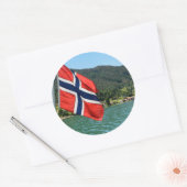 Auto ferry in Noorwegen rond de sticker (Envelop)