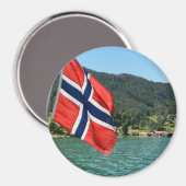 Auto ferry in Noorwegen ronde magneet (Voorkant / Achterkant)