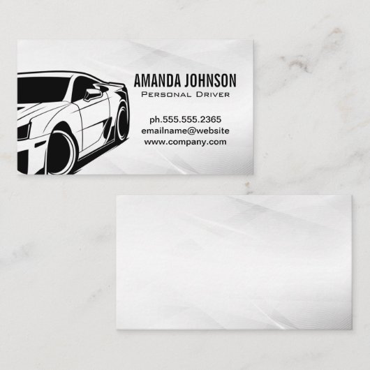 Auto Front Uitzicht Logo | Drivera Side Uitzicht Visitekaartje (Voorkant / Achterkant)