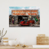 Auto - Garage - Cherokee Onderdelen Winkel - 1936 Poster (Keuken)