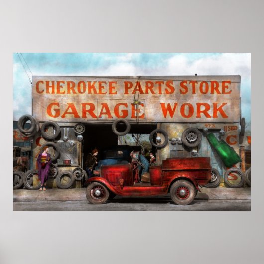 Auto - Garage - Cherokee Onderdelen Winkel - 1936 Poster (Voorkant)