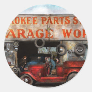 Auto - Garage - Cherokee Onderdelen Winkel - 1936 Ronde Sticker