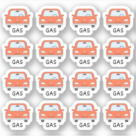 Auto Gas Tanken Herinnering Bujo Planner Sticker (Voorkant)