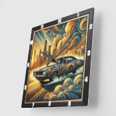 Auto-geïnspireerd Abstract stadsbeeld en levendig Vierkante Klok (Hoek)