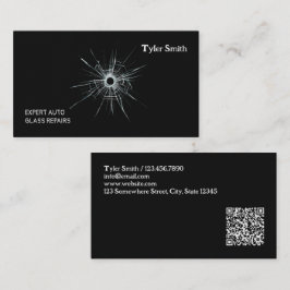 Auto Glas Reparatie Premium QR Zakelijke Kaart Visitekaartje