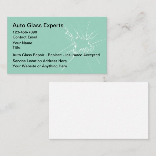 Auto Glass Mobile Repair Service Visitekaartje (Voorkant / Achterkant)