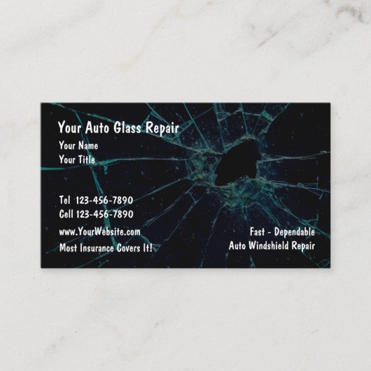 Auto Glass Repair Blue Shade Visitekaartjes (Voorkant)