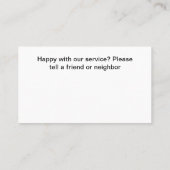 Auto Glass Repair Replace Service Visitekaartje (Achterkant)