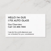 Auto Glass Visitekaartjes (Achterkant)