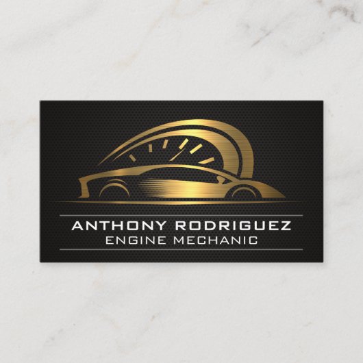 Auto gouden metalen logo visitekaartje (Voorkant)