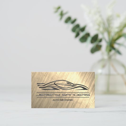 Auto grafische Logo | goudstructuur Visitekaartje (Staand voorkant)