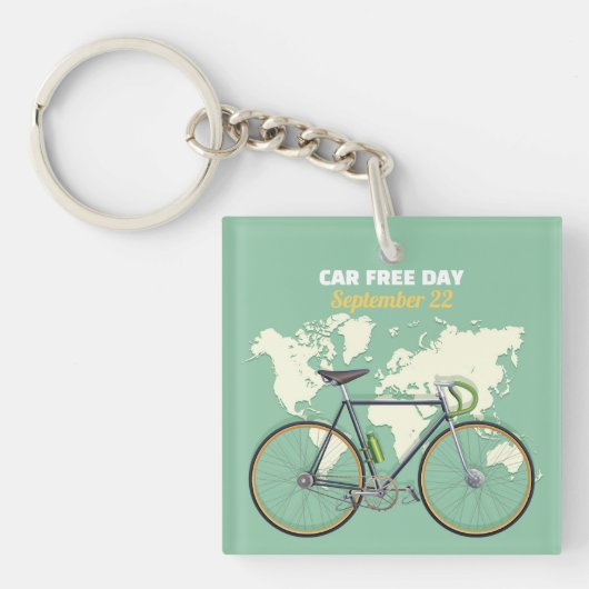 Auto Gratis Dag September 22 Fiets Sleutelhanger (voorkant)