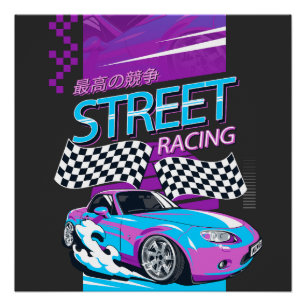 Auto Guy Gift   Street Racing T-shirt   Car Lover  Perfect Poster