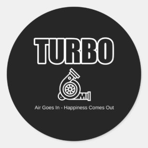 Auto Guy Turbo Air Goes In Hapess komt uit Ronde Sticker