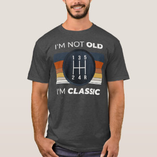 Auto Guy Verjaardag Oude Auto Stick Shift Classic T-shirt