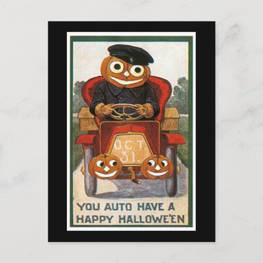 Auto heeft een Happy Halloween Briefkaart (Voorkant)