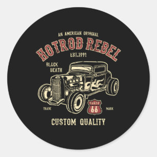 Auto Hotrod Rebel Ronde Sticker
