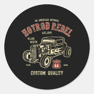 Auto Hotrod Rebel Ronde Sticker