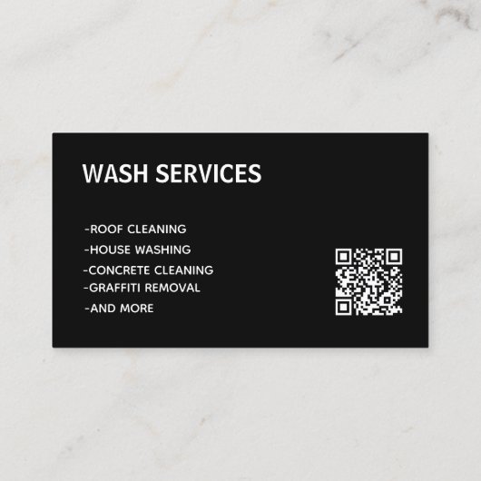 Auto & Huis Power Wassen QR Visitekaartje (Achterkant)