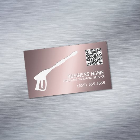 Auto & Huisdruk Wassen Custom QR Magnetisch Visitekaartje (Voorbeeld)