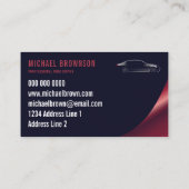 Auto-Huur auto marine Red Luxury — Formele chauffe Visitekaartje (Achterkant)