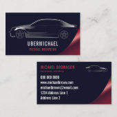 Auto-Huur auto marine Red Luxury — Formele chauffe Visitekaartje (Voorkant / Achterkant)