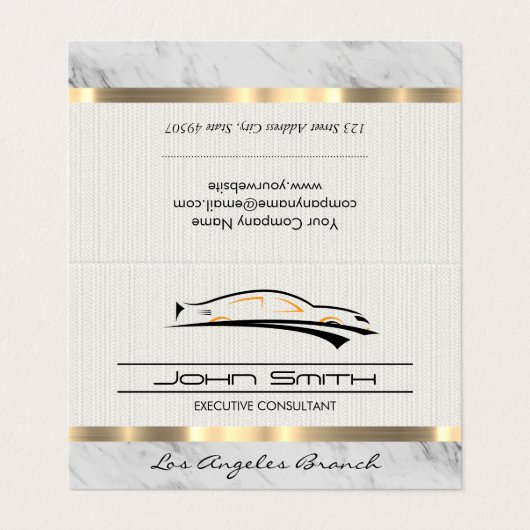 Auto Icon Metallic Trim Visitekaartje (Buitenkant ongevouwen)