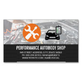 Auto-icoon | Monteur repareert motor Magnetisch Visitekaartje (Voorkant)