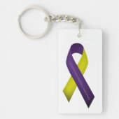Auto-immune hepatitisbewustzijn Paarse geel Sleutelhanger (Voorkant)