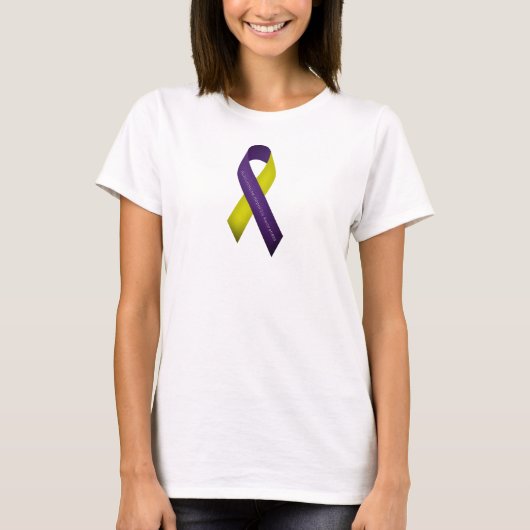 Auto-immune hepatitisbewustzijn Paarse geel T-shirt (Voorkant)