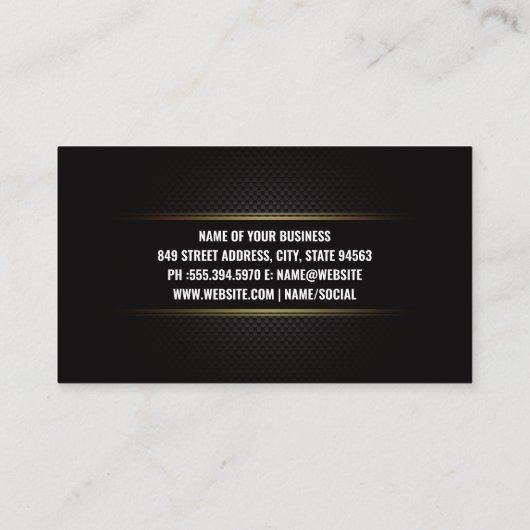 Auto in beweging | koolstofvezel visitekaartje (Achterkant)