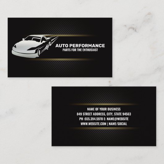 Auto in beweging | koolstofvezel visitekaartje (Voorkant / Achterkant)