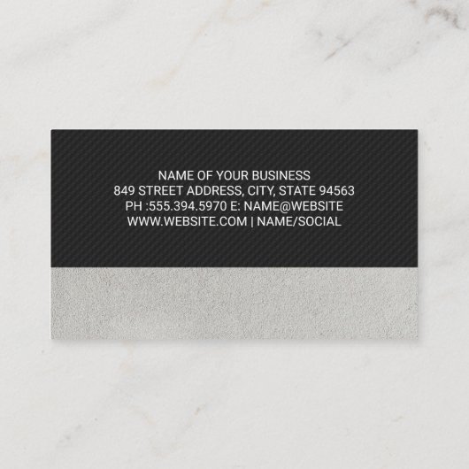 Auto in beweging visitekaartje (Achterkant)