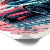 Auto in de futuristische stad poster (Hoek)