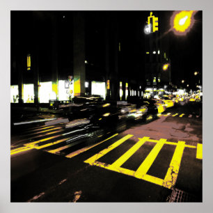 Auto in de nacht poster